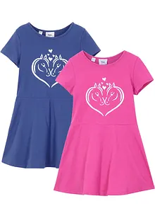 Jerseykjole av økologisk bomull (2-pack), bonprix