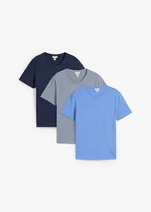 T-skjorte med V-hals (3-pack), bonprix