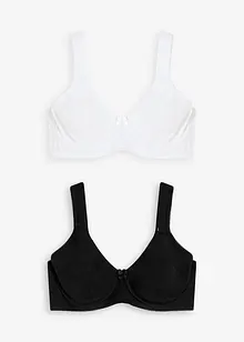Minimizer T-skjorte-BH uten bøyle, med økologisk bomull (2-pack), bonprix
