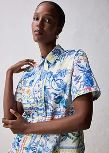 Skjortebluse med silkeandel, bonprix