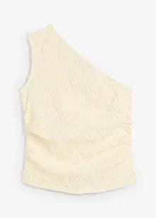 One shoulder-topp i strukturert materiale, bonprix