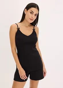 Kort pyjamas i ribbemateriale i 100% bomull, bonprix