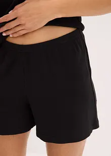 Kort pyjamas i ribbemateriale i 100% bomull, bonprix