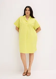 Kjole i bomull og vid modell med sydd fold, bonprix