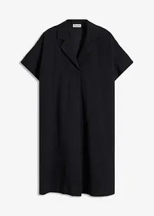 Kjole i bomull og vid modell med sydd fold, bonprix