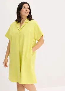 Kjole i bomull og vid modell med sydd fold, bonprix