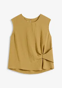 Ermeløs bluse med knute, bonprix