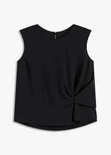 Ermeløs bluse med knute, bonprix