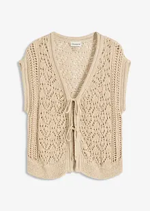 Strikket vest med viskose og hullstrikk, bonprix