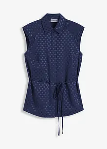 Satengbluse med knyting, bonprix