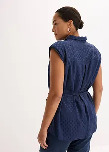 Satengbluse med knyting, bonprix