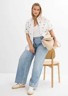 Kortermet bluse av musselin, bonprix