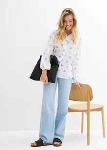 Oversized bluse av ren bomull, bonprix