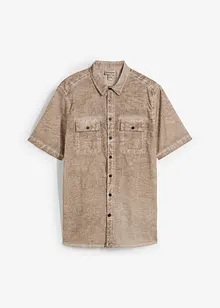 Kortermet skjorte i vasket look, bonprix