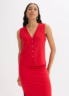 Ribbet vest i strikket stil, bonprix
