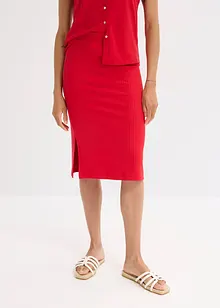 Jerseyskjørt i ribbemateriale, bonprix