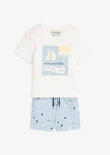 T-skjorte og shorts i økologisk bomull (2-delt sett), bonprix