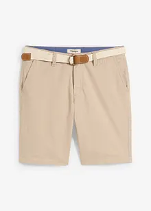 Stretchbermuda med belte, Regular Fit, bonprix