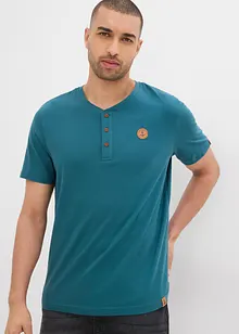 Henley T-skjorte (2-pack) i ren økologisk bomull, bonprix
