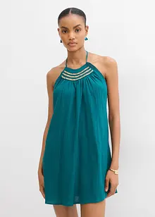 Stroppekjole av krinklet materiale med struktur, bonprix