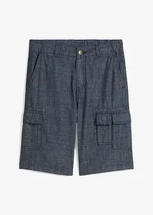 Lang cargoshorts i Chambray-materiale, Regular Fit, bonprix