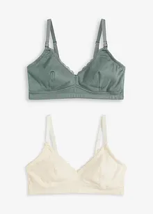Amme-BH uten bøyle med økologisk bomull (2-pack), bonprix