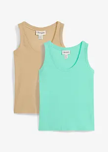Singlet med økologisk bomull (2-pack), bonprix