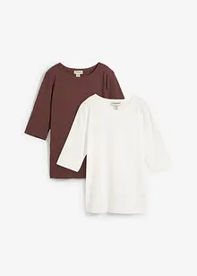T-skjorte i 100% økologisk bomull (2-pack), bonprix