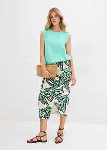 Topp med elastisk linning i falden, bonprix