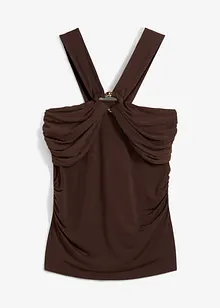 Halterneck-topp med hamret pyntespenne, bonprix