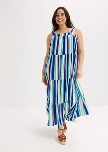 Stripemønstret kjole med stropper, av strukturert viskose, bonprix