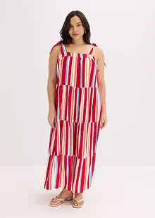 Stripemønstret kjole med stropper, av strukturert viskose, bonprix