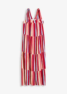 Stripemønstret kjole med stropper, av strukturert viskose, bonprix