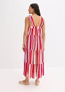 Stripemønstret kjole med stropper, av strukturert viskose, bonprix