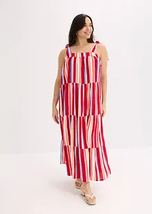 Stripemønstret kjole med stropper, av strukturert viskose, bonprix