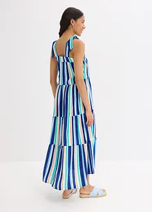 Stripemønstret kjole med stropper, av strukturert viskose, bonprix