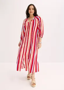 Stripemønstret kaftankjole av strukturert viskose, bonprix
