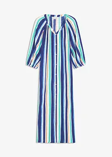 Stripemønstret kaftankjole av strukturert viskose, bonprix