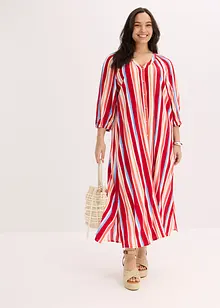 Stripemønstret kaftankjole av strukturert viskose, bonprix