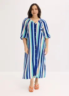 Stripemønstret kaftankjole av strukturert viskose, bonprix
