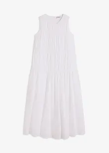Maxikjole i bomull med rynking, bonprix