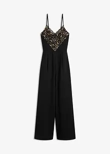 Jumpsuit i jersey med blonder, bonprix