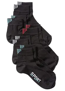 Treningssokker med tekst (5-pack) med økologisk bomull, bonprix