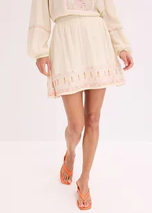 Miniskjørt med broderi, bonprix