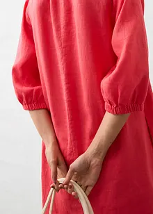 Kjole i 100% lin med 3/4-lange ermer, bonprix