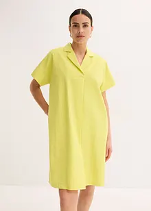 Kjole i bomull og vid modell med sydd fold, bonprix