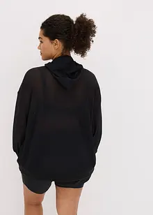 Transparent treningsjakke i mesh, oversized, bonprix