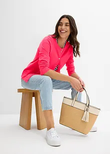 Cardigan med rund hals, bonprix