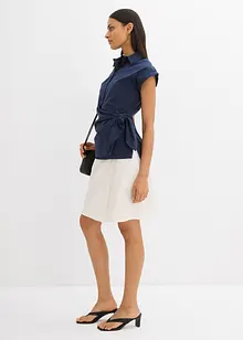 Kortermet bluse med knytedetalj, bonprix