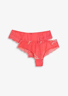 Brazilian-truse med flerfargede blonder (2-pack), bonprix